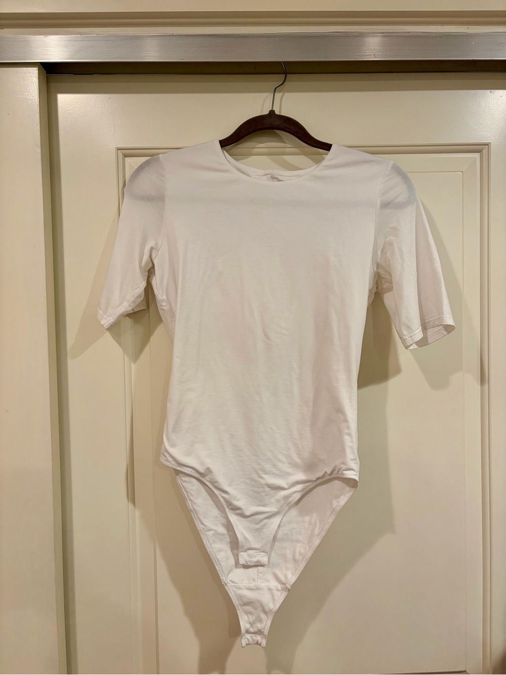 Everlane White Short-Sleeve Crewneck Bodysuit